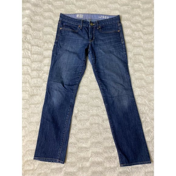 Gap 1969 Womens Straight Blue Denim Jeans Size 6 (31x28 Msrd) - Picture 4 of 12